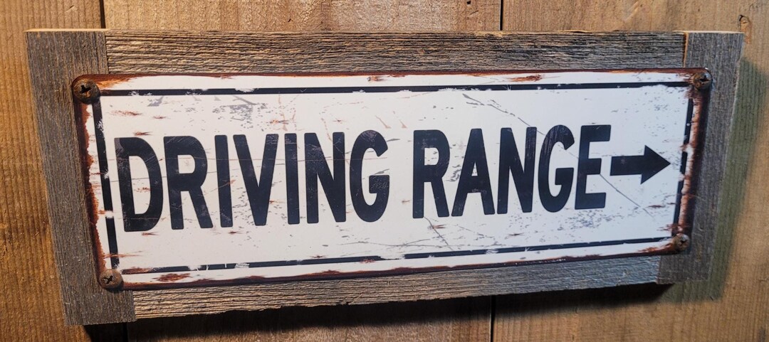 Range Rider Signs Driving Range Metal Sign on Reclaimed Wood Frame - Handmade - Etsy