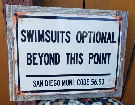 Swimsuits Optional Metal Sign Reclaimed Wood Frame FREE SHIPPING
