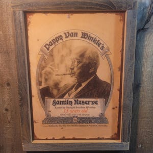 Vintage Pappy Bourbon Whiskey Wood Sign-Bar Decor-Kitchen Sign FREE SHIPPING
