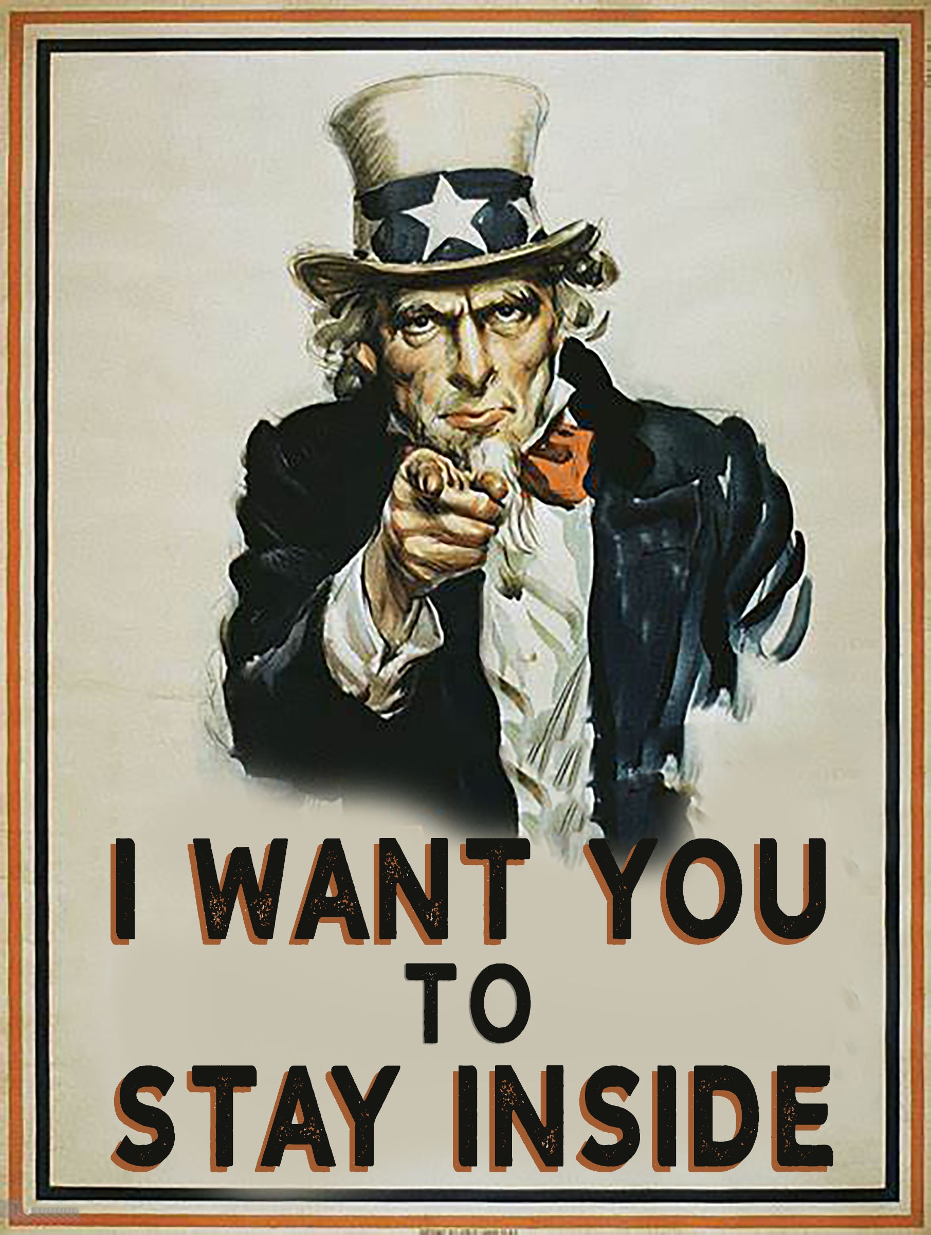 Uncle Sam I Want You to Stay Inside Metal Sign FREE SHIPPING - Etsy