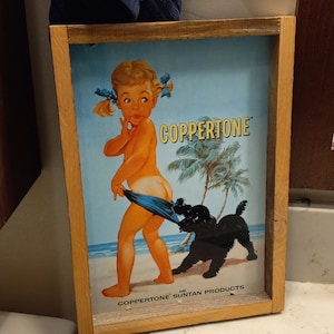 Vintage Coppertone Girl Wood Sign-Beach House Decor-Bathroom Sign FREE SHIPPING