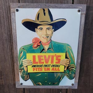 Vintage Levis Sign - Etsy