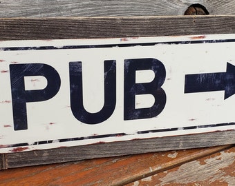 Pub Metallschild Altholzrahmen FREE VERSAND Bar Decor