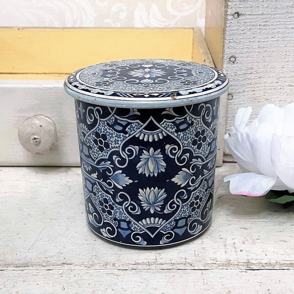 Blue White Canister Etsy