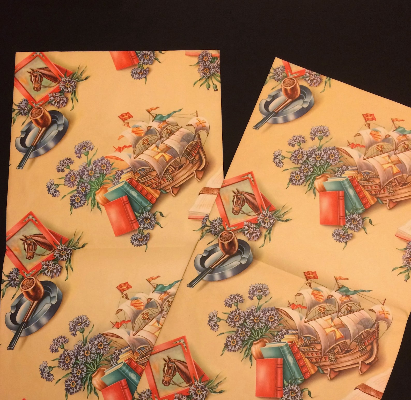 Vintage Masculine Wrapping Paper c 1940s Gift Wrap Man Men Etsy