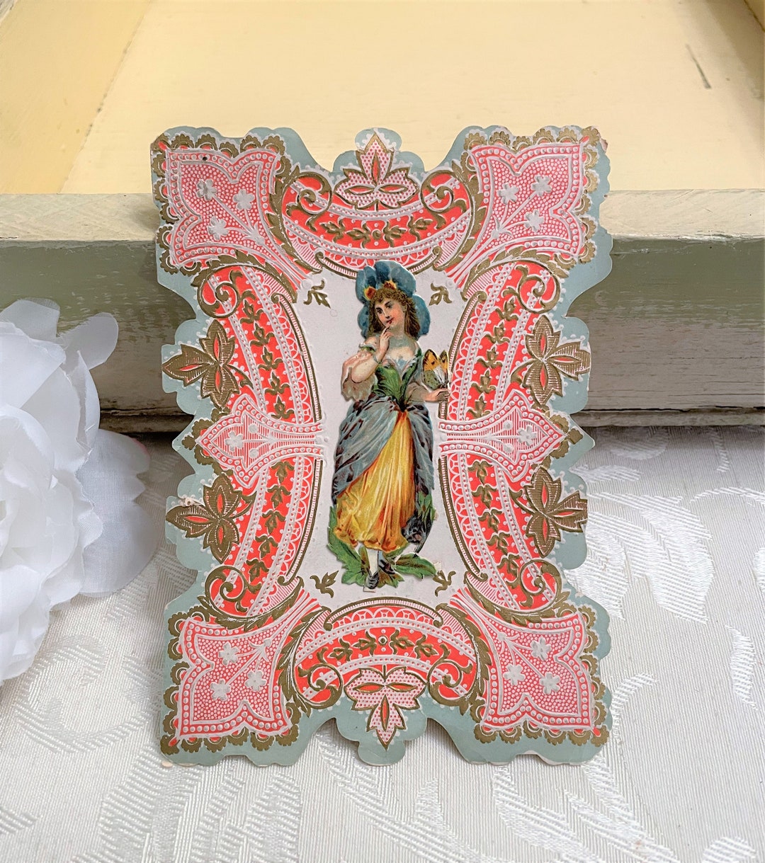 Beautiful Antique Valentine’s Day Card C Late 1800s Victorian Ornate ...