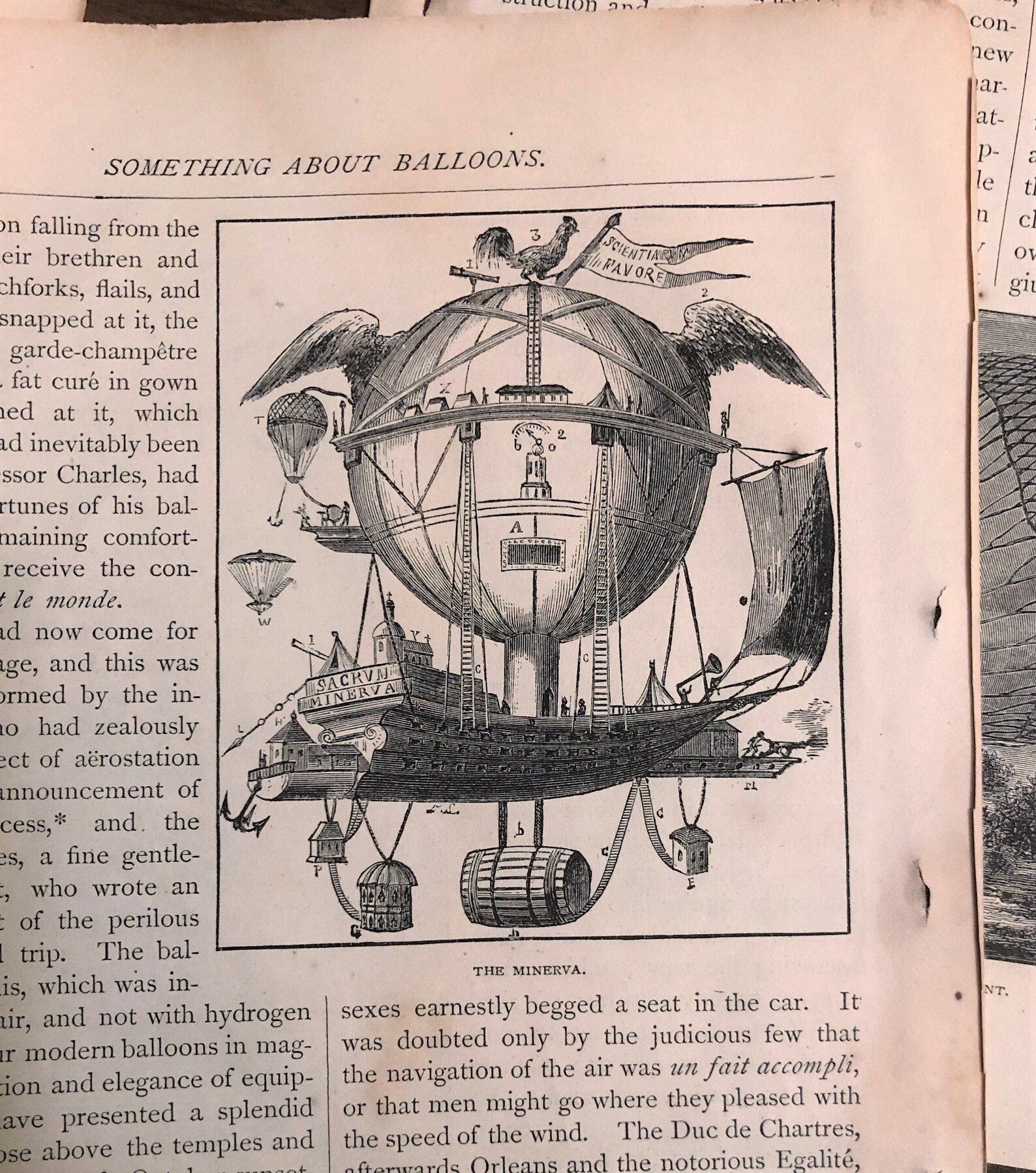 Antique 1871 Hot Air Balloon History Magazine Article W Etsy