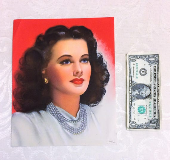 Beautiful Pin Up Girl Art Print Vintage C 1930s 1940s Movie Etsy