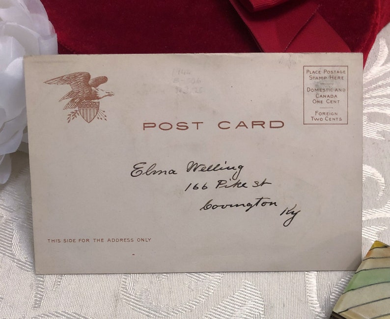 Rara inusual hermosa postal antigua gran mariposa verde con brillo de cabeza de niña indivisa espalda anterior a 1907 tarjeta postal vintage imagen 8