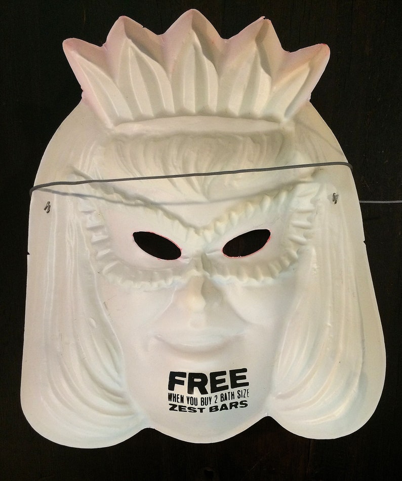 Blonde Princess Vintage Advertising Halloween D\u00e9cor Decoration Little Girl Costume 1960s Vintage Halloween Mask Masquerade
