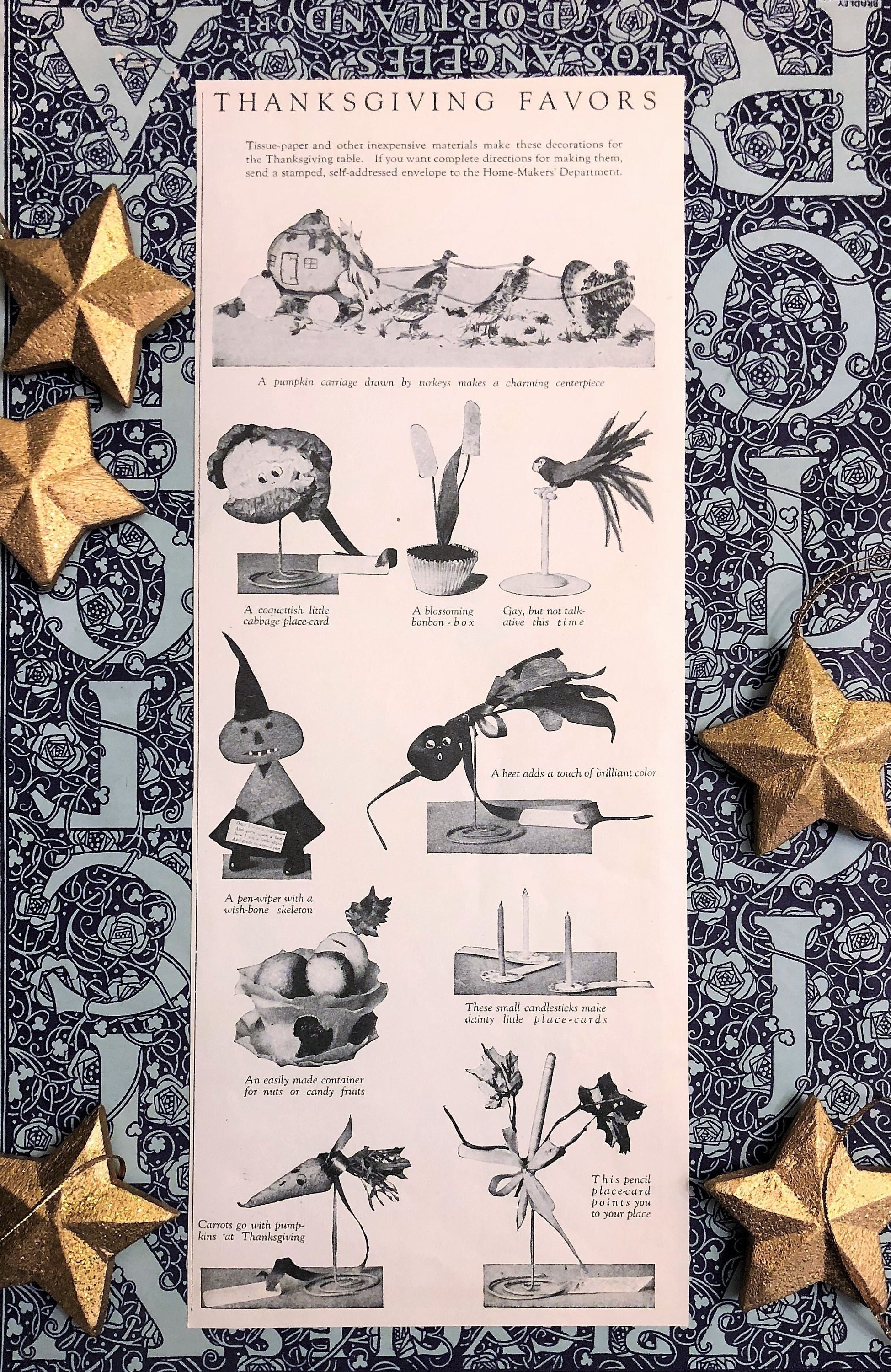 Creepy 1923 Thanksgiving Table Decor Crafts Large Magazine - Etsy