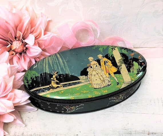 Beautiful Cadbury Chocolates Tin 1700s Courtship Scene Etsy