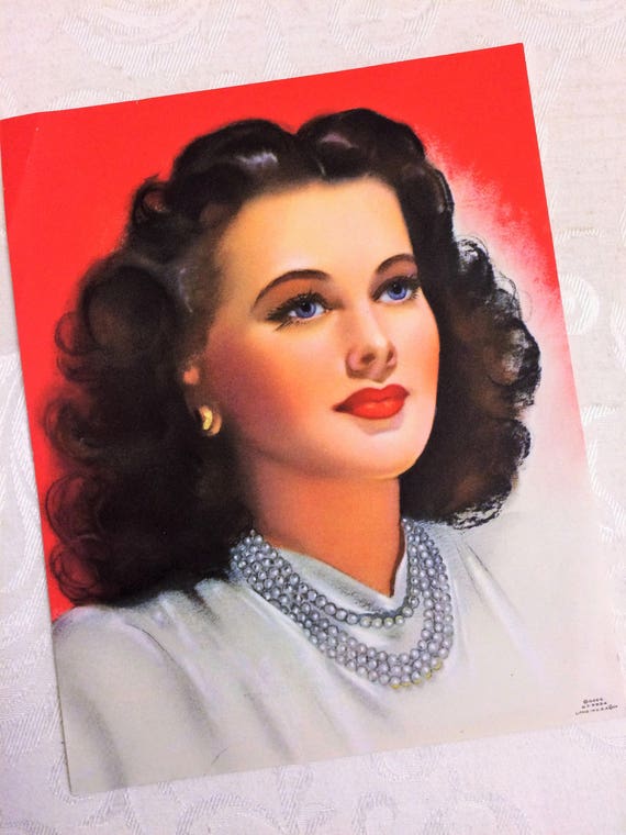Beautiful Pin Up Girl Art Print Vintage C 1930s 1940s Movie Etsy