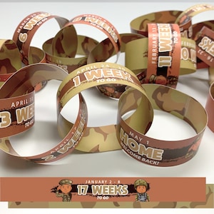 Custom Military Deployment Weekly Countdown Paper Chain | Personalized Military Countdown | Deployment Calendar | Countdown for Children