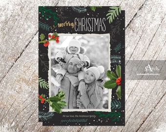 Christmas Holly Holiday Card
