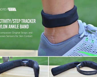 Activity/Step Tracker Black Nylon Ankle Band – Encompasses Original Straps and Exposes Sensors for Skin Contact