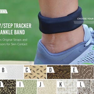 Nature Print Activity/Step Tracker 100% cotone Ankle Band – Include cinturini originali ed espone sensori per il contatto con la pelle