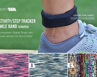 Activity/Step Tracker Striped Nylon Ankle Band – Encompasses Original Straps and Exposes Sensors for Skin Contact