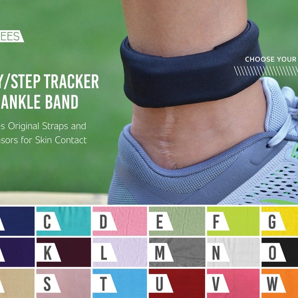 Solid Color Activity/Step Tracker 100% Cotton Ankle Band – Encompasses Original Straps and Exposes Sensors for Skin Contact