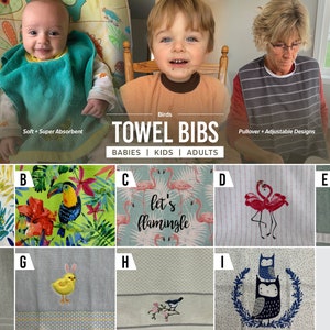 Towel Bibs for Babies, Toddlers, Kids, and Adults | Baby Bib Toddler Bib Adult Bib | Elderly Special Needs Disabled Feeding Shirt Protectors