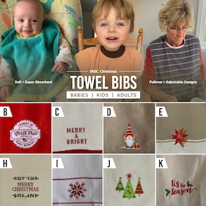 Towel Bibs for Babies, Toddlers, Kids, and Adults | Baby Bib Toddler Bib Adult Bib | Elderly Special Needs Disabled Feeding Shirt Protectors