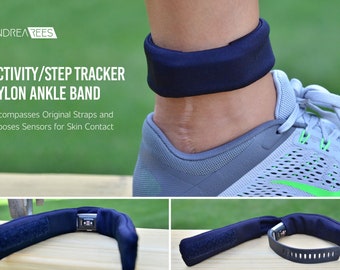 Activity/Step Tracker Navy Blue Nylon Ankle Band – Encompasses Original Straps and Exposes Sensors for Skin Contact