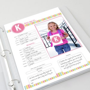 School Memories Keepsake Book | Personalized Scrapbook Pages | First Day of School | School Memory Pages Album | Printed Product or Digital