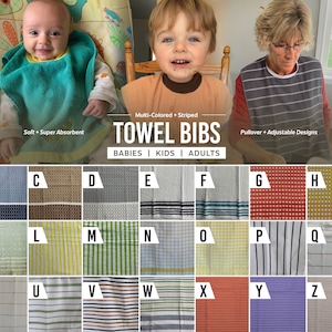 Towel Bibs for Babies, Toddlers, Kids, and Adults | Baby Bib Toddler Bib Adult Bib | Elderly Special Needs Disabled Feeding Shirt Protectors