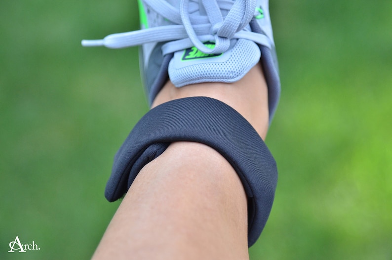 Activity/Step Tracker Stretchy Denim Ankle Band Encompasses Original Straps and Exposes Sensors for Skin Contact Stretch Denim image 4