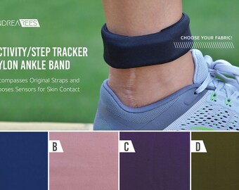 Activity/Step Tracker Nylon Ankle Band – Encompasses Original Straps and Exposes Sensors for Skin Contact (Navy, Mauve, Purple, Olive)