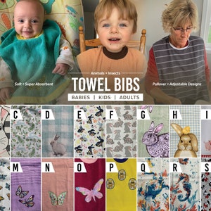 Towel Bibs for Babies, Toddlers, Kids, and Adults | Baby Bib Toddler Bib Adult Bib | Elderly Special Needs Disabled Feeding Shirt Protectors