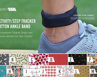 Graphic Print Activity/Step Tracker 100% Cotton Ankle Band – Encompasses Original Straps and Exposes Sensors for Skin Contact