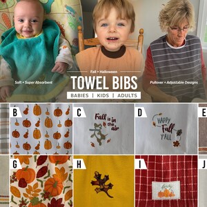 Towel Bibs for Babies, Toddlers, Kids, and Adults | Baby Bib Toddler Bib Adult Bib | Elderly Special Needs Disabled Feeding Shirt Protectors