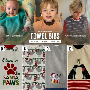 Towel Bibs for Babies, Toddlers, Kids, and Adults | Baby Bib Toddler Bib Adult Bib | Elderly Special Needs Disabled Feeding Shirt Protectors