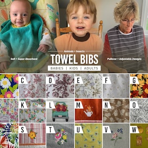 Towel Bibs for Babies, Toddlers, Kids, and Adults | Baby Bib Toddler Bib Adult Bib | Elderly Special Needs Disabled Feeding Shirt Protectors