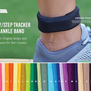 Solid Color Activity/Step Tracker 100% Cotton Ankle Band – Encompasses Original Straps and Exposes Sensors for Skin Contact