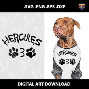 Hercules, Archivos de corte SVG de bestia, Archivos de corte DXF, Archivos SVG Dxf de Sandlot, Eps, Disfraz de perro, Descarga instantánea