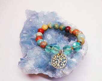 Tree of Life Mala Bracelet • Crystals for Healing • Gift for Her • Yoga jewelry