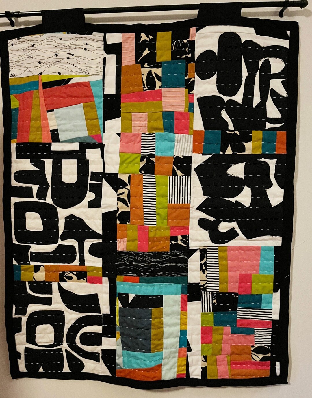 Twist. Abstract Quilted Wall Hanging for Your Home. Modern