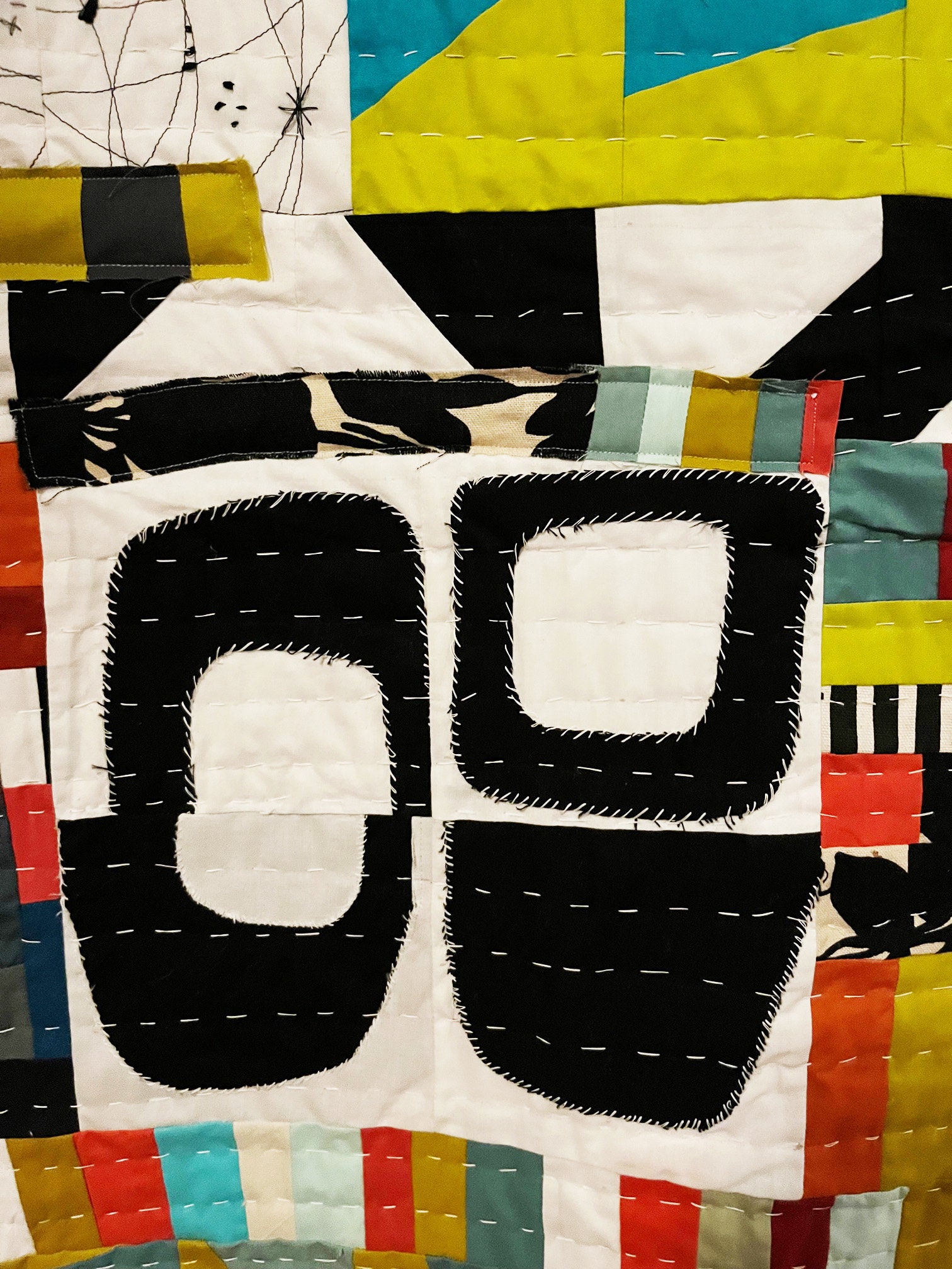 Contempo. Modern Abstract Art Quilt, Quilted Wall Hanging for Your Home