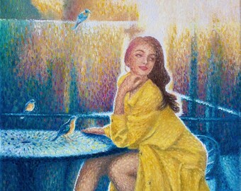 Lady in Mustard - Original Oil Painting