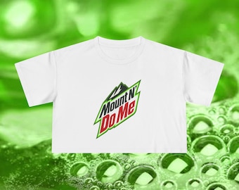 Mount N Do Me Crop Tee | Retro Soda Logo, Parody Mountain Graphic