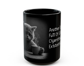 Crisis Cat Coffee Mug V2, 15 oz