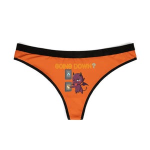 Going Down? Women&#39;s Thong (Orange)