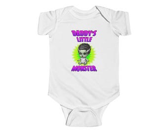 Daddy's Little Monster Baby Bodysuit, Girl