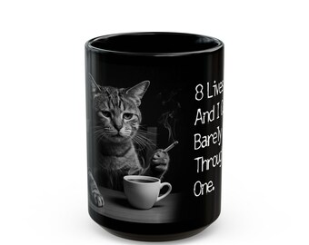 Crisis Cat Coffee Mug V1, 15 oz.
