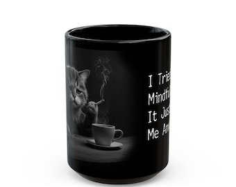 Crisis Cat Coffee Mug V3, 15 oz.