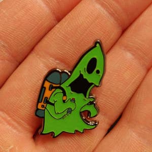 Jetpack Ghost Enamel Pin (Glow In The Dark)
