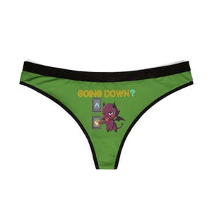 Going Down? Women&#39;s Thong (Light Green)