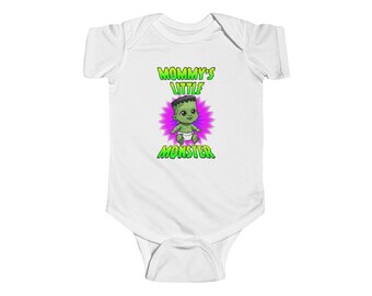 Mommy's Little Monster Baby Bodysuit, Boy